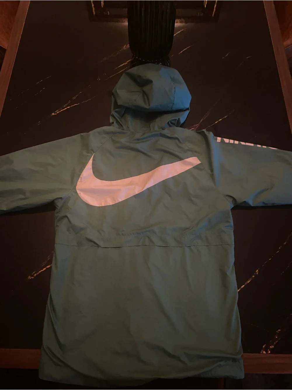 Nike Lightweight Green Hooded Jacket with White Logos